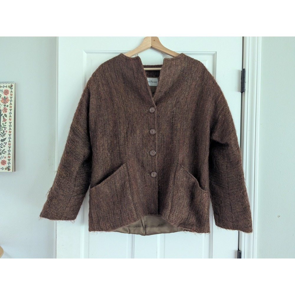 Vintage Joseph Picone Women's Size 10 Medium Brown Shag Wool Union Made Coat